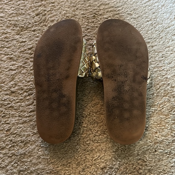 SHU SHOP Gold leather slides - Picture 3 of 3